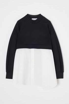 【ナゴンスタンス/nagonstans】の【11/12 12:00販売開始】shirt layered round pullover 人気、トレンドファッション・服の通販 founy(ファニー) ファッション Fashion レディースファッション Fashion for Women トップス・カットソー Cut & Sew Tops シャツ・ブラウス・オフィスカジュアル Elegant Blouses & Button-Ups カジュアルプルオーバー・ニットトップス Pullovers & Knit Tops / Casual Pullovers クロップド Cropped, Short Length スリーブ Sleeve, Long Sleeve / Short Sleeve ドッキング Docking, Mixed Material バランス Balance, Style Balance ロング Long, Long-Length 新作・新入荷 New Arrivals / New In |ID:prp329100004762935