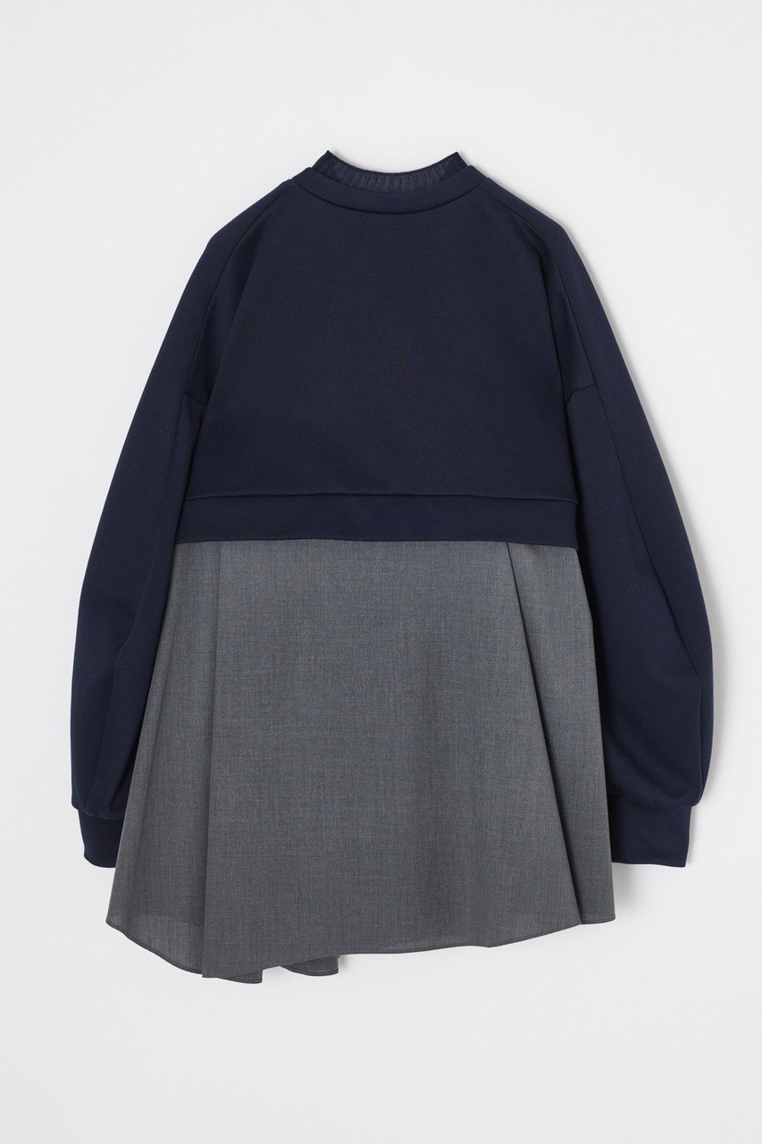 【ナゴンスタンス/nagonstans】の【11/12 12:00販売開始】shirt layered round pullover 人気、トレンドファッション・服の通販 founy(ファニー) 　ファッション　Fashion　レディースファッション　Fashion for Women　トップス・カットソー　Cut & Sew Tops　シャツ・ブラウス・オフィスカジュアル　Elegant Blouses & Button-Ups　カジュアルプルオーバー・ニットトップス　Pullovers & Knit Tops / Casual Pullovers　クロップド　Cropped, Short Length　スリーブ　Sleeve, Long Sleeve / Short Sleeve　ドッキング　Docking, Mixed Material　バランス　Balance, Style Balance　ロング　Long, Long-Length　新作・新入荷　New Arrivals / New In　other-2|ID: prp329100004762935 ipo3291000000034473451