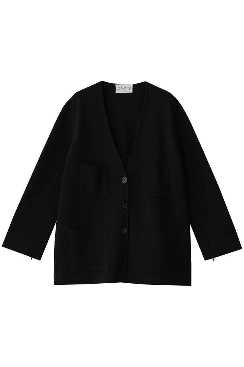 【マルティニーク/martinique】の【l heritage martinique】ニットカーディガン インテリア・キッズ・メンズ・レディースファッション・服の通販 founy(ファニー) 　ファッション　Fashion　レディースファッション　Fashion for Women　トップス・カットソー　Cut & Sew Tops　ニット　Knit Tops & Sweaters　カーディガン・羽織り　Layered Style Cardigans　エレガント 上品　Elegant　カーディガン　Cardigan, Knitwear　シンプル　Simple, Minimal　スリット　Slit, Slit Detail　ポンチョ　Poncho, Cape Style　再入荷　Restock / Back in Stock　ブラック|ID: prp329100004763586 ipo3291000000035388683