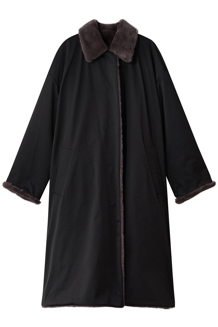 【プレインピープル/PLAIN PEOPLE】のリバーシブルタフタコート インテリア・キッズ・メンズ・レディースファッション・服の通販 founy(ファニー) 　ファッション　Fashion　レディースファッション　Fashion for Women　アウター　Coat / Outerwear Collection　コート・ロングコート・ピーコート　Long Coats, Peacoats & More　インナー　Innerwear　タフタ　Taffeta, Structured Fabric　ロング　Long, Long-Length　ブラック|ID: prp329100004763593 ipo3291000000035973803