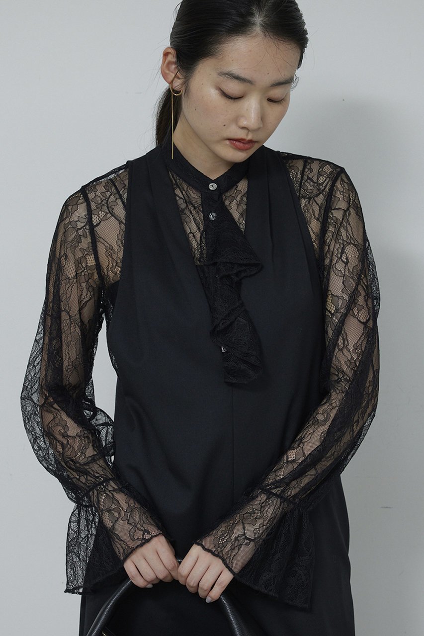 【ガリャルダガランテ/GALLARDAGALANTE】のシアーレースフリルブラウス 人気、トレンドファッション・服の通販 founy(ファニー) ファッション Fashion レディースファッション Fashion for Women トップス・カットソー Cut & Sew Tops シャツ・ブラウス・オフィスカジュアル Elegant Blouses & Button-Ups オケージョン Occasion Wear スリーブ Sleeve, Long Sleeve / Short Sleeve フリル Frill, Ruffle レース Lace, Lace Fabric ロング Long, Long-Length 新作・新入荷 New Arrivals / New In other-5|ID: prp329100004763598 ipo3291000000034483549