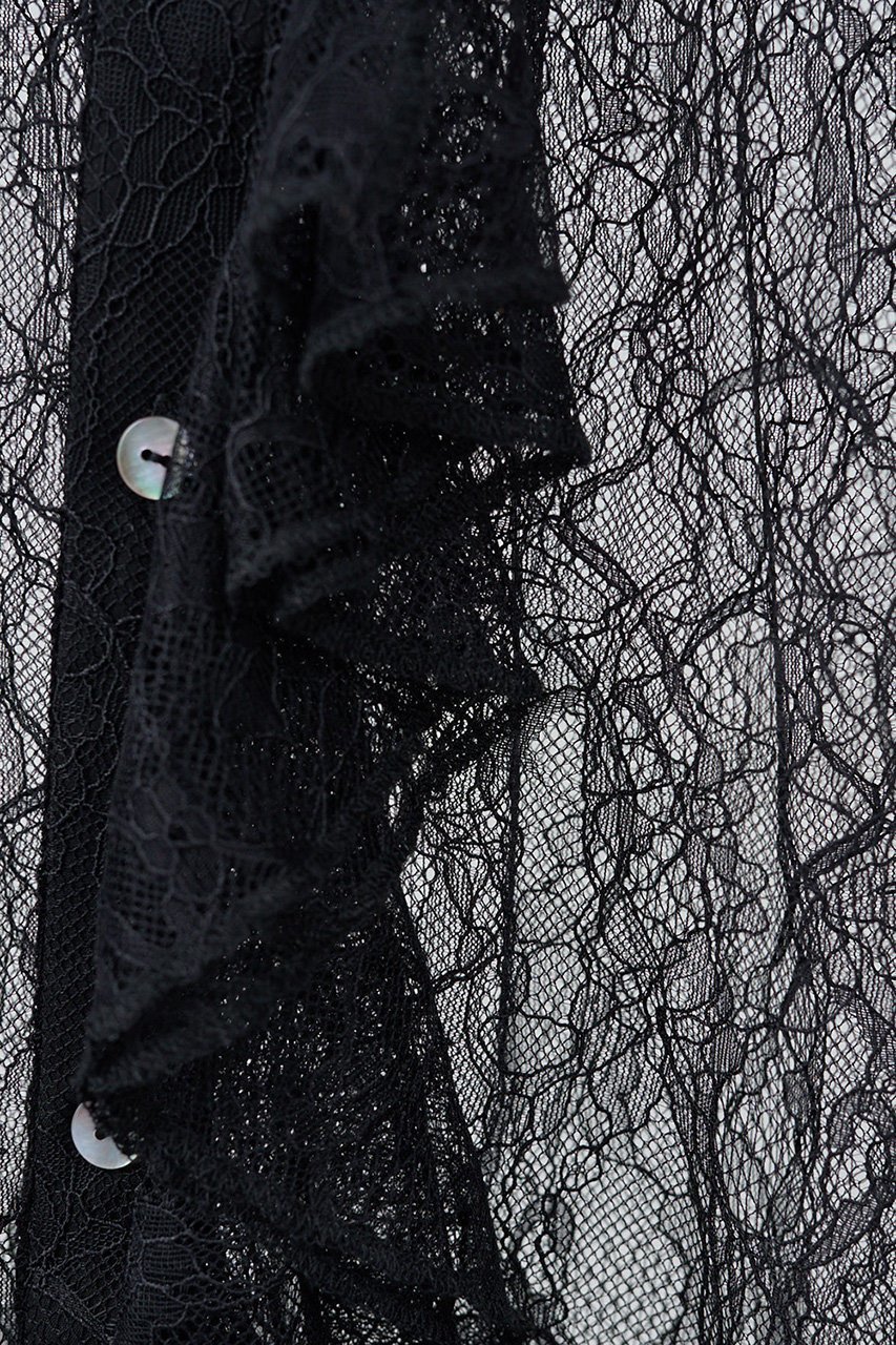 【ガリャルダガランテ/GALLARDAGALANTE】のシアーレースフリルブラウス 人気、トレンドファッション・服の通販 founy(ファニー) 　ファッション　Fashion　レディースファッション　Fashion for Women　トップス・カットソー　Cut & Sew Tops　シャツ・ブラウス・オフィスカジュアル　Elegant Blouses & Button-Ups　オケージョン　Occasion Wear　スリーブ　Sleeve, Long Sleeve / Short Sleeve　フリル　Frill, Ruffle　レース　Lace, Lace Fabric　ロング　Long, Long-Length　再入荷　Restock / Back in Stock　other-8|ID: prp329100004763598 ipo3291000000035626254