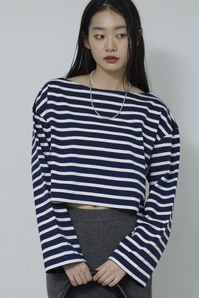 【ガリャルダガランテ/GALLARDAGALANTE】 ボーダーバスクシャツ人気、トレンドファッション・服の通販 founy(ファニー) ファッション Fashion レディースファッション Fashion for Women トップス・カットソー Cut & Sew Tops シャツ・ブラウス・オフィスカジュアル Elegant Blouses & Button-Ups ロングTシャツ・Tシャツ Longline T-Shirts & Tees カットソー・ベーシックTシャツ Cut-and-Sewn Tops / Stretch Tees & Basics おすすめ Recommended / Our Picks スリーブ Sleeve, Long Sleeve / Short Sleeve フレア Flare, Flared ボーダー Border, Stripe ロング Long, Long-Length エレガント 上品 Elegant 新作・新入荷 New Arrivals / New In |ID:prp329100004763602