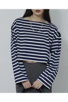 【ガリャルダガランテ/GALLARDAGALANTE】のボーダーバスクシャツ 人気、トレンドファッション・服の通販 founy(ファニー) ファッション Fashion レディースファッション Fashion for Women トップス・カットソー Cut & Sew Tops シャツ・ブラウス・オフィスカジュアル Elegant Blouses & Button-Ups ロングTシャツ・Tシャツ Longline T-Shirts & Tees カットソー・ベーシックTシャツ Cut-and-Sewn Tops / Stretch Tees & Basics おすすめ Recommended / Our Picks スリーブ Sleeve, Long Sleeve / Short Sleeve フレア Flare, Flared ボーダー Border, Stripe ロング Long, Long-Length エレガント 上品 Elegant 新作・新入荷 New Arrivals / New In thumbnail ネイビー|ID: prp329100004763602 ipo3291000000034483571