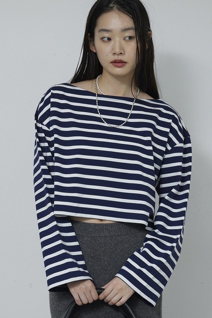 【ガリャルダガランテ/GALLARDAGALANTE】のボーダーバスクシャツ インテリア・キッズ・メンズ・レディースファッション・服の通販 founy(ファニー) https://founy.com/ ファッション Fashion レディースファッション Fashion for Women トップス・カットソー Cut & Sew Tops シャツ・ブラウス・オフィスカジュアル Elegant Blouses & Button-Ups ロングTシャツ・Tシャツ Longline T-Shirts & Tees カットソー・ベーシックTシャツ Cut-and-Sewn Tops / Stretch Tees & Basics おすすめ Recommended / Our Picks スリーブ Sleeve, Long Sleeve / Short Sleeve フレア Flare, Flared ボーダー Border, Stripe ロング Long, Long-Length エレガント 上品 Elegant |ID: prp329100004763602 ipo3291000000035729038