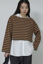 【ガリャルダガランテ/GALLARDAGALANTE】のボーダーバスクシャツ キャメル|ID: prp329100004763602 ipo3291000000035729042