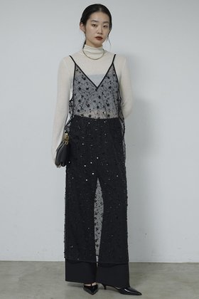 【ガリャルダガランテ/GALLARDAGALANTE】 ビジューシアーキャミワンピース人気、トレンドファッション・服の通販 founy(ファニー) ファッション Fashion レディースファッション Fashion for Women ワンピース Dresses キャミソールワンピース Camisole Dresses チュニック Tunic Tops & Dresses キャミソール Camisole, Spaghetti Strap Top シアー Sheer, See-Through チュニック Tunic, Long Top ビジュー Bijou, Jewel-like Accent ロング Long, Long-Length 新作・新入荷 New Arrivals / New In |ID:prp329100004763605