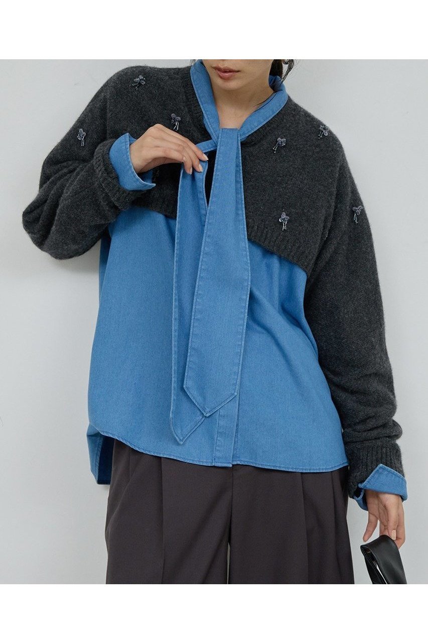 【ガリャルダガランテ/GALLARDAGALANTE】の【25th記念アイテム】ビジューショートVニット 人気、トレンドファッション・服の通販 founy(ファニー) ファッション Fashion レディースファッション Fashion for Women トップス・カットソー Cut & Sew Tops ニット Knit Tops & Sweaters カジュアルプルオーバー・ニットトップス Pullovers & Knit Tops / Casual Pullovers コンパクト Compact, Small Size ショート Short, Short Length シンプル Simple, Minimal スパンコール Sequins, Sequin Embellishment トレンド Trend, Trending Now バランス Balance, Style Balance ビジュー Bijou, Jewel-like Accent フェミニン Feminine, Girly ロング Long, Long-Length ホリデーシーズン Holiday Season 新作・新入荷 New Arrivals / New In other-1|ID: prp329100004763609 ipo3291000000034483630