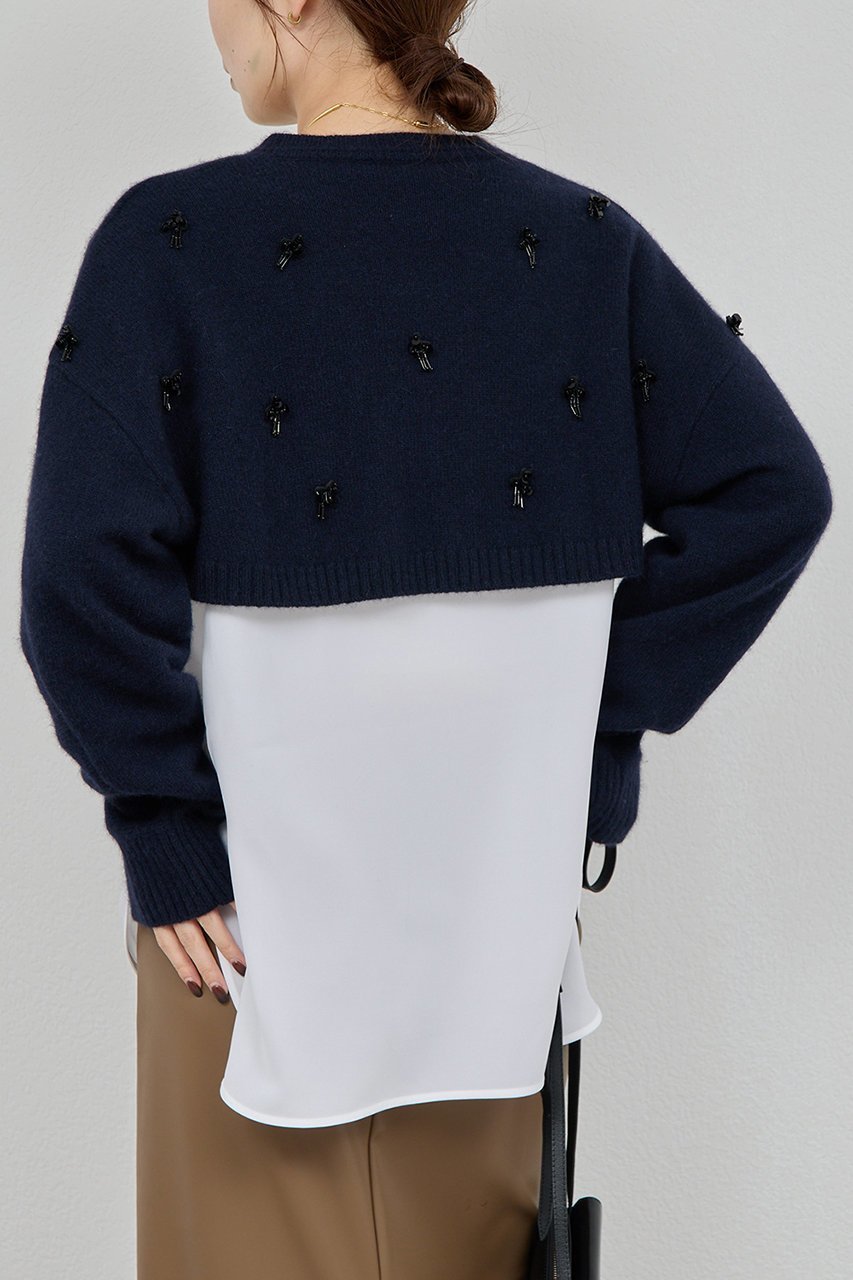 【ガリャルダガランテ/GALLARDAGALANTE】の【25th記念アイテム】ビジューショートVニット 人気、トレンドファッション・服の通販 founy(ファニー) ファッション Fashion レディースファッション Fashion for Women トップス・カットソー Cut & Sew Tops ニット Knit Tops & Sweaters カジュアルプルオーバー・ニットトップス Pullovers & Knit Tops / Casual Pullovers コンパクト Compact, Small Size ショート Short, Short Length シンプル Simple, Minimal スパンコール Sequins, Sequin Embellishment トレンド Trend, Trending Now バランス Balance, Style Balance ビジュー Bijou, Jewel-like Accent フェミニン Feminine, Girly ロング Long, Long-Length ホリデーシーズン Holiday Season 新作・新入荷 New Arrivals / New In other-7|ID: prp329100004763609 ipo3291000000034483642