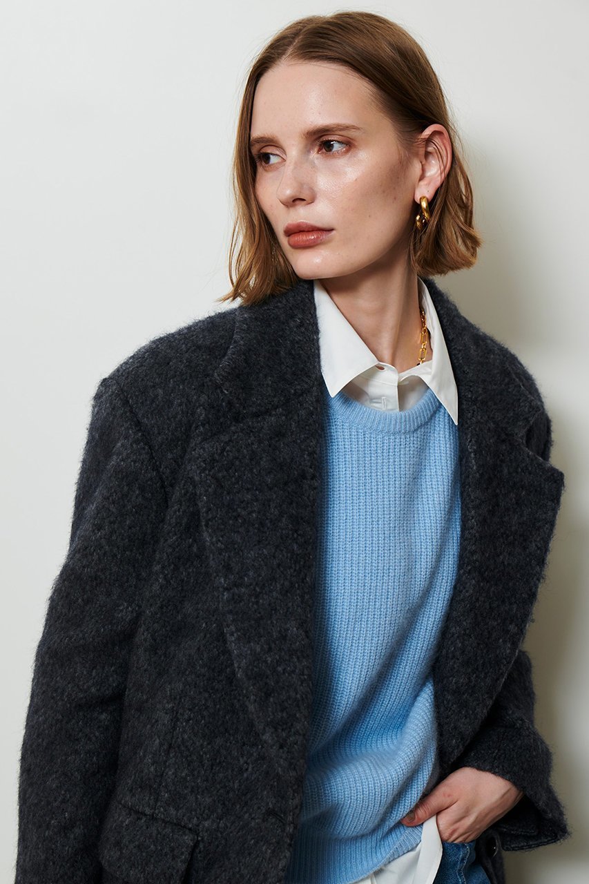 【アルアバイル/allureville】のシャギーハーフコート 人気、トレンドファッション・服の通販 founy(ファニー) 　ファッション　Fashion　レディースファッション　Fashion for Women　アウター　Coat / Outerwear Collection　コート・ロングコート・ピーコート　Long Coats, Peacoats & More　ショート　Short, Short Length　ジャケット　Jacket, Outerwear　デニム　Denim, Jeans Material　ハーフ　Half, Half-Length　バランス　Balance, Style Balance　フォルム　Silhouette, Form　新作・新入荷　New Arrivals / New In　other-4|ID: prp329100004763617 ipo3291000000034483691