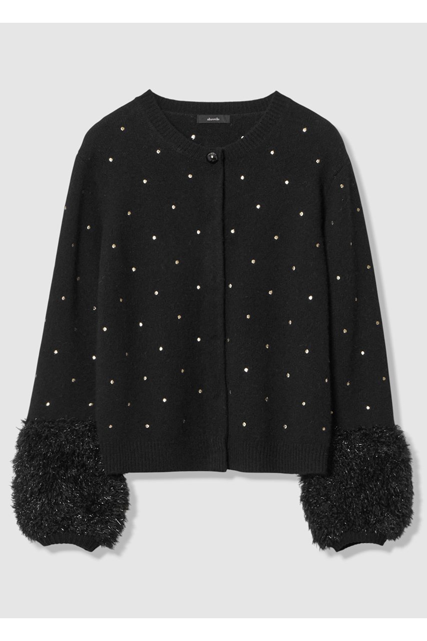 【アルアバイル/allureville】のエンブロイダリードットファーカフスカーディガン 人気、トレンドファッション・服の通販 founy(ファニー) ファッション Fashion レディースファッション Fashion for Women トップス・カットソー Cut & Sew Tops ニット Knit Tops & Sweaters カーディガン・羽織り Layered Style Cardigans カフス Cuff Design カーディガン Cardigan, Knitwear シンプル Simple, Minimal テクスチャー Texture, Textured Fabric ドット Polka Dot, Dot Pattern フォルム Silhouette, Form ボトム Bottoms, Lower Wear リュクス Luxury, Elegant, High-End, Chic 新作・新入荷 New Arrivals / New In other-1|ID: prp329100004763621 ipo3291000000034483715