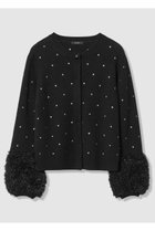 【アルアバイル/allureville】のエンブロイダリードットファーカフスカーディガン 人気、トレンドファッション・服の通販 founy(ファニー) ファッション Fashion レディースファッション Fashion for Women トップス・カットソー Cut & Sew Tops ニット Knit Tops & Sweaters カーディガン・羽織り Layered Style Cardigans カフス Cuff Design カーディガン Cardigan, Knitwear シンプル Simple, Minimal テクスチャー Texture, Textured Fabric ドット Polka Dot, Dot Pattern フォルム Silhouette, Form ボトム Bottoms, Lower Wear リュクス Luxury, Elegant, High-End, Chic 新作・新入荷 New Arrivals / New In thumbnail ブラック|ID: prp329100004763621 ipo3291000000034483716