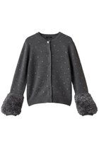【アルアバイル/allureville】のエンブロイダリードットファーカフスカーディガン グレー|ID: prp329100004763621 ipo3291000000034695726