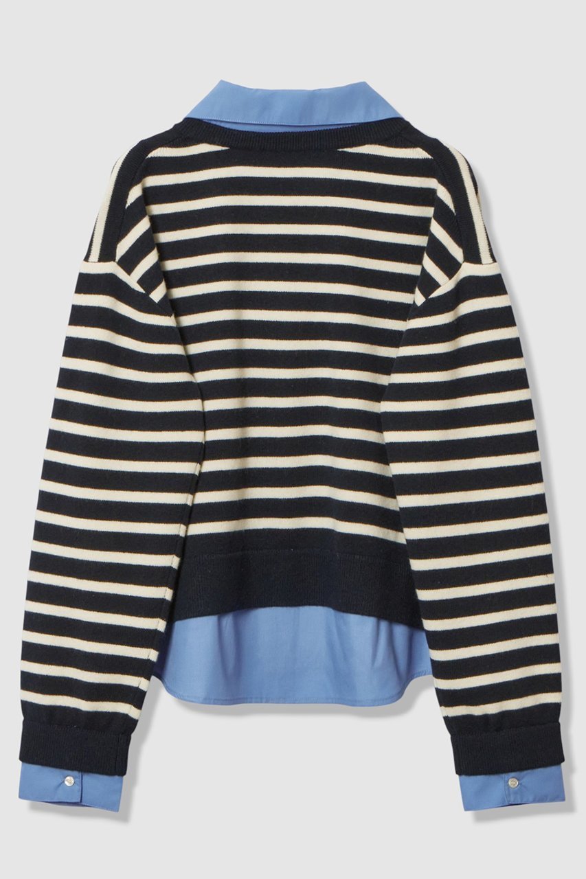 【アルアバイル/allureville】のフェイクレイヤードスキッパープルオーバー 人気、トレンドファッション・服の通販 founy(ファニー) ファッション Fashion レディースファッション Fashion for Women トップス・カットソー Cut & Sew Tops ニット Knit Tops & Sweaters カジュアルプルオーバー・ニットトップス Pullovers & Knit Tops / Casual Pullovers おすすめ Recommended / Our Picks デニム Denim, Jeans Material ドッキング Docking, Mixed Material バランス Balance, Style Balance リラックス Relax, Relaxed Fit ワイド Wide, Wide Fit 新作・新入荷 New Arrivals / New In other-2|ID: prp329100004763623 ipo3291000000034483730