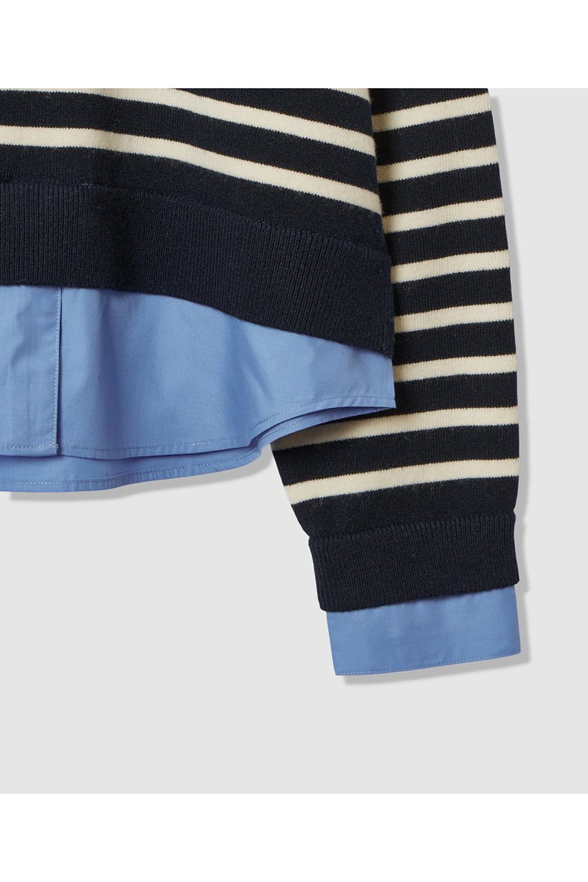 【アルアバイル/allureville】のフェイクレイヤードスキッパープルオーバー 人気、トレンドファッション・服の通販 founy(ファニー) ファッション Fashion レディースファッション Fashion for Women トップス・カットソー Cut & Sew Tops ニット Knit Tops & Sweaters カジュアルプルオーバー・ニットトップス Pullovers & Knit Tops / Casual Pullovers おすすめ Recommended / Our Picks デニム Denim, Jeans Material ドッキング Docking, Mixed Material バランス Balance, Style Balance リラックス Relax, Relaxed Fit ワイド Wide, Wide Fit 新作・新入荷 New Arrivals / New In other-4|ID: prp329100004763623 ipo3291000000034483734