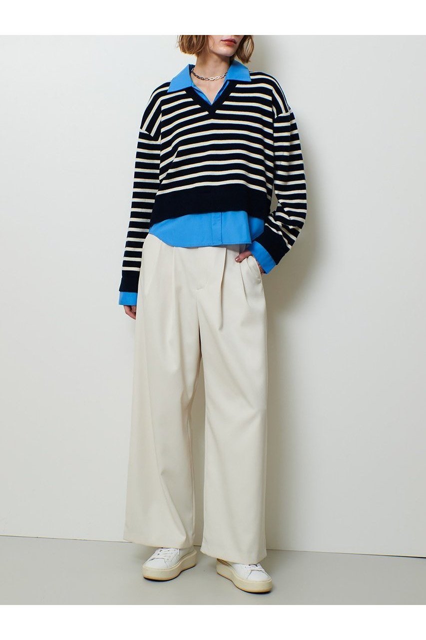 【アルアバイル/allureville】のフェイクレイヤードスキッパープルオーバー 人気、トレンドファッション・服の通販 founy(ファニー) ファッション Fashion レディースファッション Fashion for Women トップス・カットソー Cut & Sew Tops ニット Knit Tops & Sweaters カジュアルプルオーバー・ニットトップス Pullovers & Knit Tops / Casual Pullovers おすすめ Recommended / Our Picks デニム Denim, Jeans Material ドッキング Docking, Mixed Material バランス Balance, Style Balance リラックス Relax, Relaxed Fit ワイド Wide, Wide Fit 新作・新入荷 New Arrivals / New In other-7|ID: prp329100004763623 ipo3291000000034483739