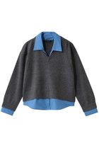 【アルアバイル/allureville】のフェイクレイヤードスキッパープルオーバー 人気、トレンドファッション・服の通販 founy(ファニー) ファッション Fashion レディースファッション Fashion for Women トップス・カットソー Cut & Sew Tops ニット Knit Tops & Sweaters カジュアルプルオーバー・ニットトップス Pullovers & Knit Tops / Casual Pullovers おすすめ Recommended / Our Picks デニム Denim, Jeans Material ドッキング Docking, Mixed Material バランス Balance, Style Balance リラックス Relax, Relaxed Fit ワイド Wide, Wide Fit thumbnail グレー|ID: prp329100004763623 ipo3291000000034648914