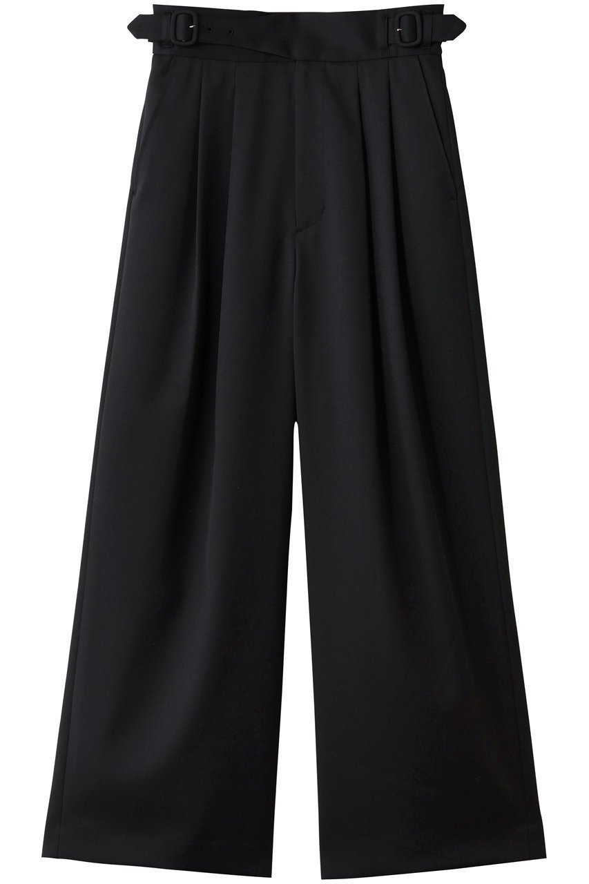 【アルアバイル/allureville】のウールサテンハイウェストパンツ インテリア・キッズ・メンズ・レディースファッション・服の通販 founy(ファニー) 　ファッション　Fashion　レディースファッション　Fashion for Women　パンツ　Pants & Trousers　おすすめ　Recommended / Our Picks　ビッグ　Big, Oversized　フロント　Front, Front Design　ボトム　Bottoms, Lower Wear　ブラック|ID: prp329100004763625 ipo3291000000034628193