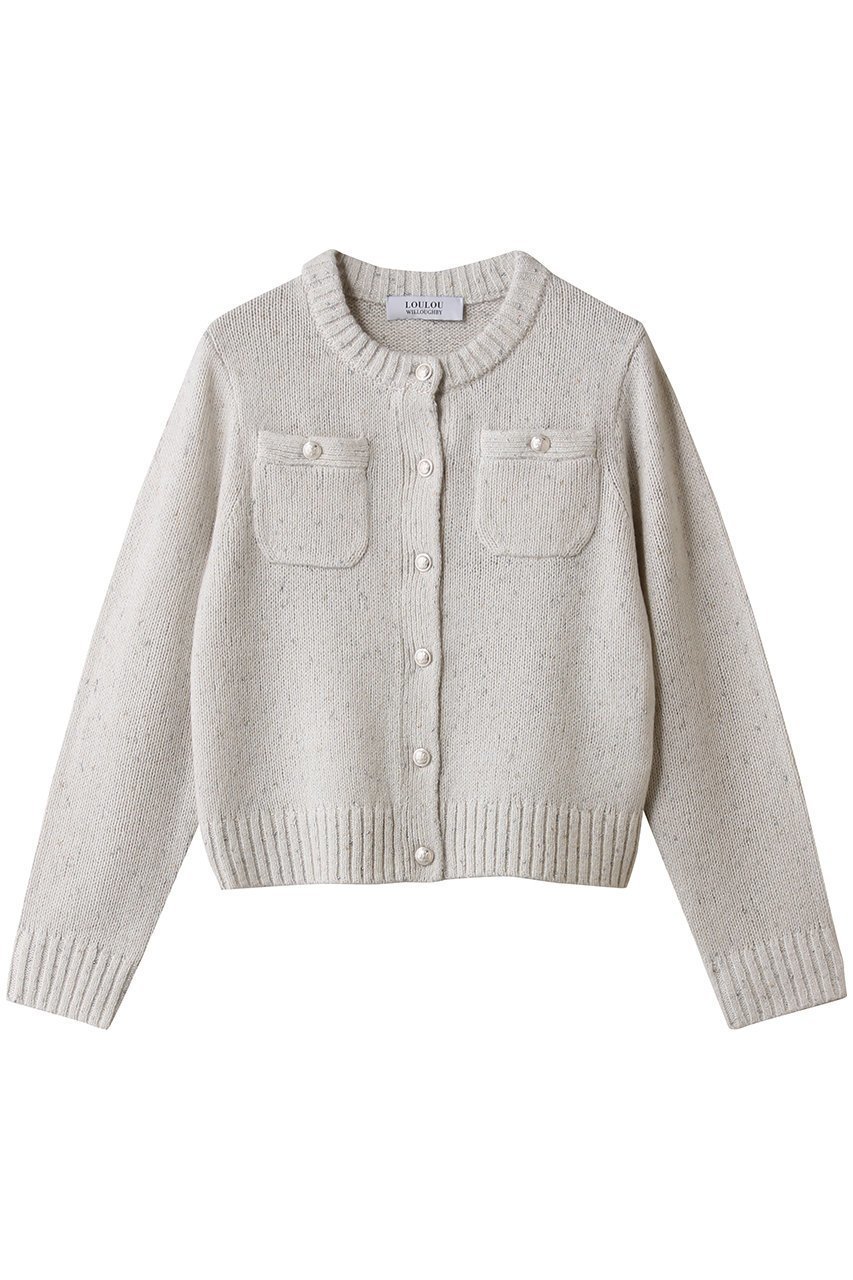 【アルアバイル/allureville】の【Loulou Willoughby】GRAINYラメカーディガン インテリア・キッズ・メンズ・レディースファッション・服の通販 founy(ファニー) ファッション Fashion レディースファッション Fashion for Women トップス・カットソー Cut & Sew Tops ニット Knit Tops & Sweaters カーディガン・羽織り Layered Style Cardigans エレガント 上品 Elegant カーディガン Cardigan, Knitwear コンパクト Compact, Small Size デニム Denim, Jeans Material フロント Front, Front Design ホワイト系|ID: prp329100004763627 ipo3291000000034605007