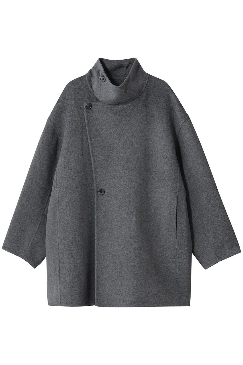 【ミディウミソリッド/MIDIUMISOLID】のstand rever coat コート インテリア・キッズ・メンズ・レディースファッション・服の通販 founy(ファニー) 　ファッション　Fashion　レディースファッション　Fashion for Women　アウター　Coat / Outerwear Collection　コート・ロングコート・ピーコート　Long Coats, Peacoats & More　インナー　Innerwear　ショート　Short, Short Length　スタンド　Stand Collar, Upright Stand　新作・新入荷　New Arrivals / New In　gray|ID: prp329100004763630 ipo3291000000034483778