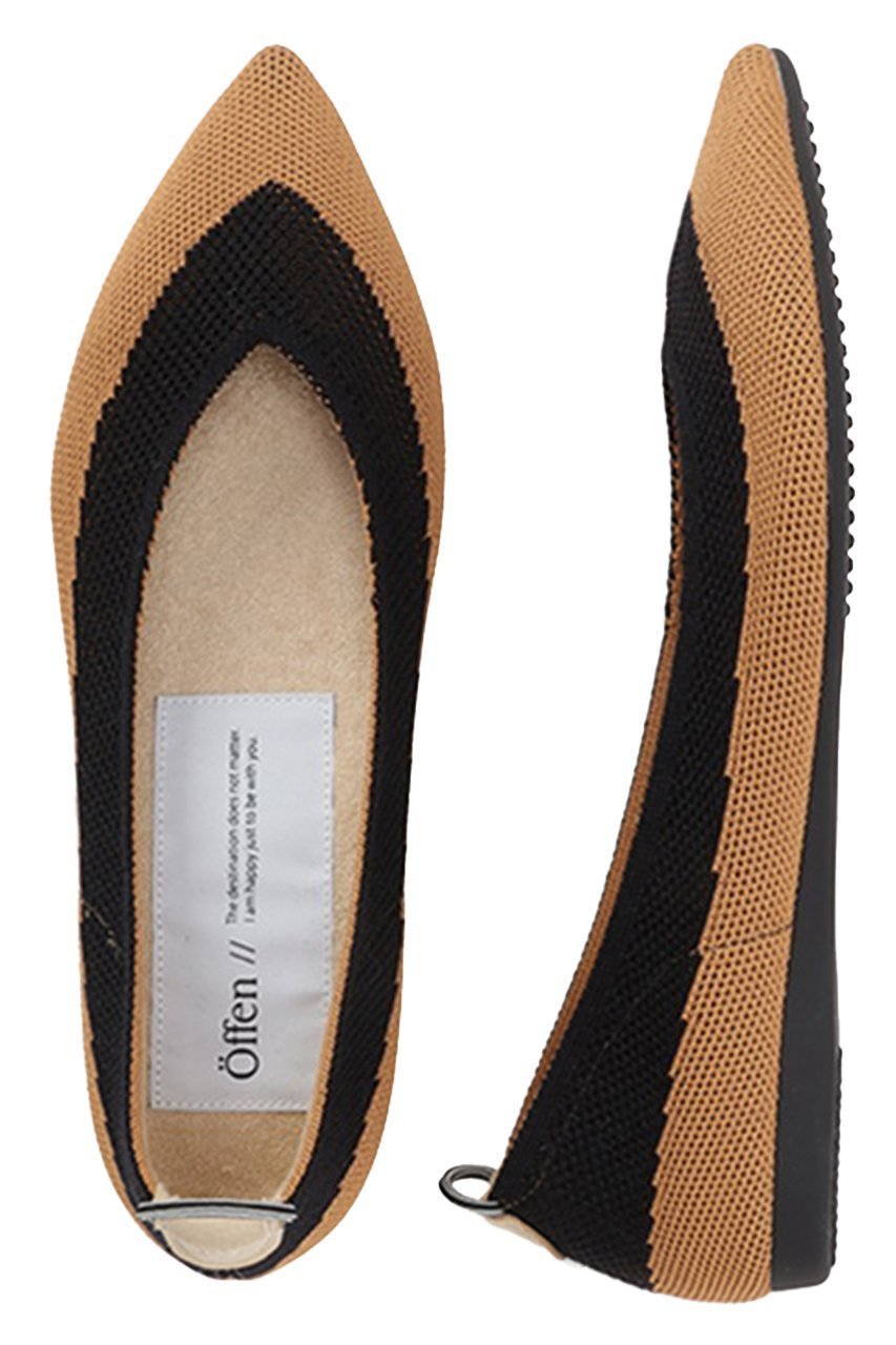 【オッフェン/Offen】のpointed-TONESHIFT インテリア・キッズ・メンズ・レディースファッション・服の通販 founy(ファニー) 　ファッション　Fashion　レディースファッション　Fashion for Women　おすすめ　Recommended / Our Picks　エレガント 上品　Elegant　クッション　Cushion, Throw Pillow　シューズ　Shoes, Footwear　フォルム　Silhouette, Form　フラット　Flat, Flat Shoes　ポインテッド　Pointed Toe, Sharp Toe　軽量　Lightweight, Ultra Light　CAMEL & BLACK|ID: prp329100004763638 ipo3291000000035626282