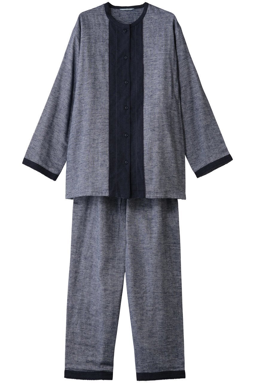 【キッドブルー/KID BLUE / GOODS】の25起毛トリプルガーゼパジャマ インテリア・キッズ・メンズ・レディースファッション・服の通販 founy(ファニー) 　パジャマ　Pajamas, Sleepwear　フェミニン　Feminine, Girly　定番　Standard, Basic Item　新作・新入荷　New Arrivals / New In　ネイビー|ID: prp329100004764736 ipo3291000000034494986