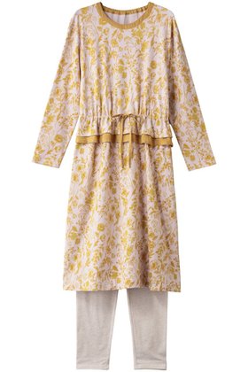 【キッドブルー/KID BLUE / GOODS】の25フルールPtNナイティ(スパッツつき) 人気、トレンドファッション・服の通販 founy(ファニー) エレガント 上品 Elegant ギャザー Gathered, Ruffled パジャマ Pajamas, Sleepwear フラワー Flower, Floral フロント Front, Front Design プリント Print, Printed Pattern リラックス Relax, Relaxed Fit 新作・新入荷 New Arrivals / New In |ID:prp329100004764737