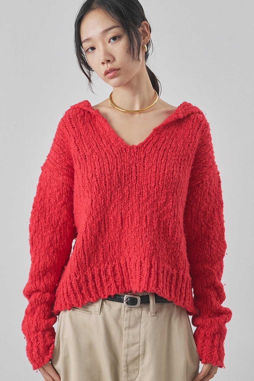【ウィムガゼット/Whim Gazette】のローゲージスキッパープルオーバー インテリア・キッズ・メンズ・レディースファッション・服の通販 founy(ファニー) ファッション Fashion レディースファッション Fashion for Women トップス・カットソー Cut & Sew Tops ニット Knit Tops & Sweaters カジュアルプルオーバー・ニットトップス Pullovers & Knit Tops / Casual Pullovers スキッパー Skipper, Open Collar バランス Balance, Style Balance ボトム Bottoms, Lower Wear 新作・新入荷 New Arrivals / New In A/W・秋冬 Autumn/Winter レッド|ID: prp329100004764747 ipo3291000000034495079