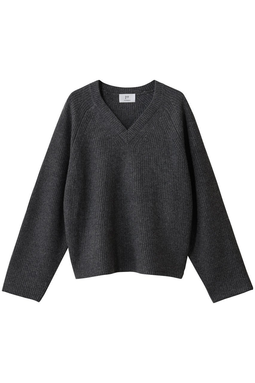 【プルミエ アロンディスモン/1er Arrondissement】のウールナイロン畦Vネックプルオーバー インテリア・キッズ・メンズ・レディースファッション・服の通販 founy(ファニー) 　ファッション　Fashion　レディースファッション　Fashion for Women　トップス・カットソー　Cut & Sew Tops　ニット　Knit Tops & Sweaters　カジュアルプルオーバー・ニットトップス　Pullovers & Knit Tops / Casual Pullovers　Vネックトップス　V-Neck Tops / V-Cut Neckline Shirts　シンプル　Simple, Minimal　フォルム　Silhouette, Form　ワイド　Wide, Wide Fit　今季　This Season, Current Season　新作・新入荷　New Arrivals / New In　畦　Ribbed Knit　チャコールグレー|ID: prp329100004764758 ipo3291000000034495165