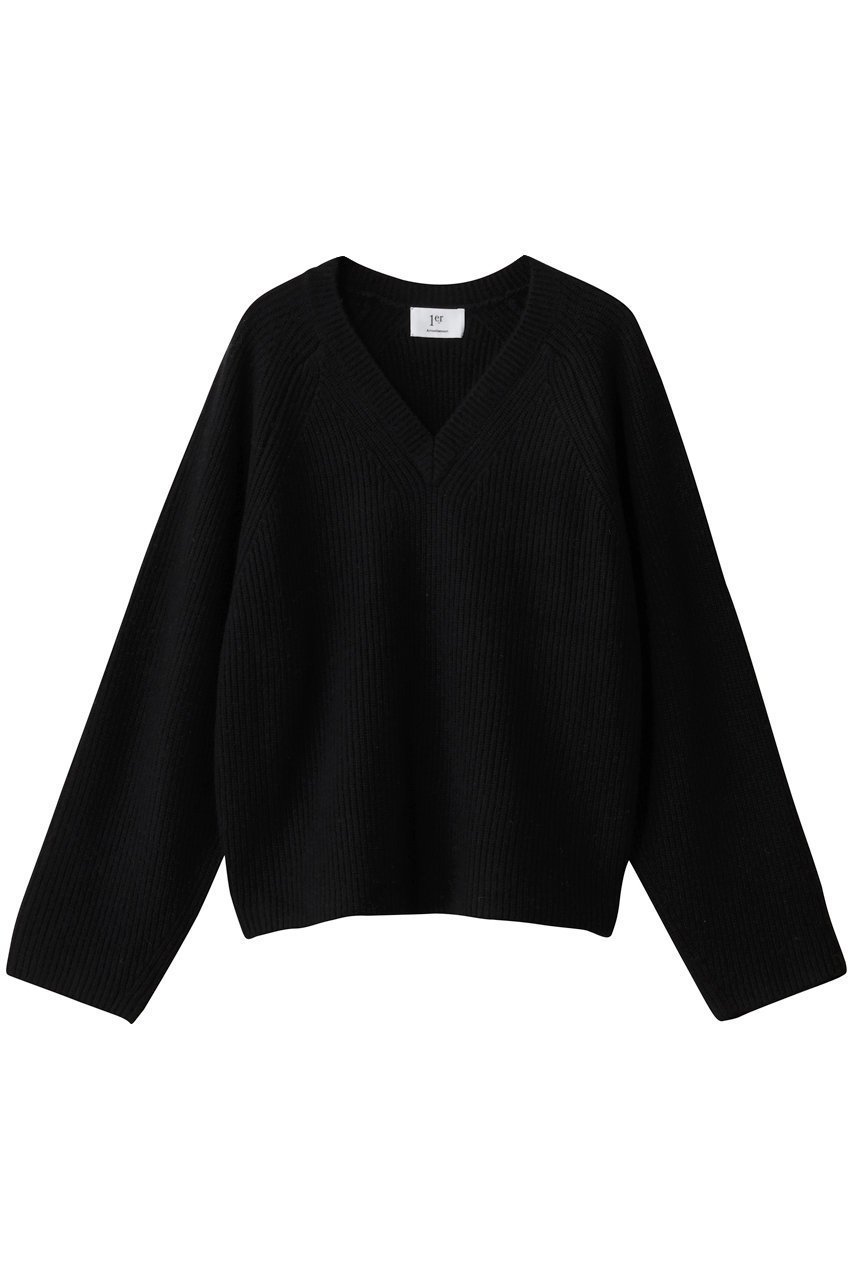 【プルミエ アロンディスモン/1er Arrondissement】のウールナイロン畦Vネックプルオーバー インテリア・キッズ・メンズ・レディースファッション・服の通販 founy(ファニー) 　ファッション　Fashion　レディースファッション　Fashion for Women　トップス・カットソー　Cut & Sew Tops　ニット　Knit Tops & Sweaters　カジュアルプルオーバー・ニットトップス　Pullovers & Knit Tops / Casual Pullovers　Vネックトップス　V-Neck Tops / V-Cut Neckline Shirts　シンプル　Simple, Minimal　フォルム　Silhouette, Form　ワイド　Wide, Wide Fit　今季　This Season, Current Season　新作・新入荷　New Arrivals / New In　畦　Ribbed Knit　ブラック|ID: prp329100004764758 ipo3291000000034495166