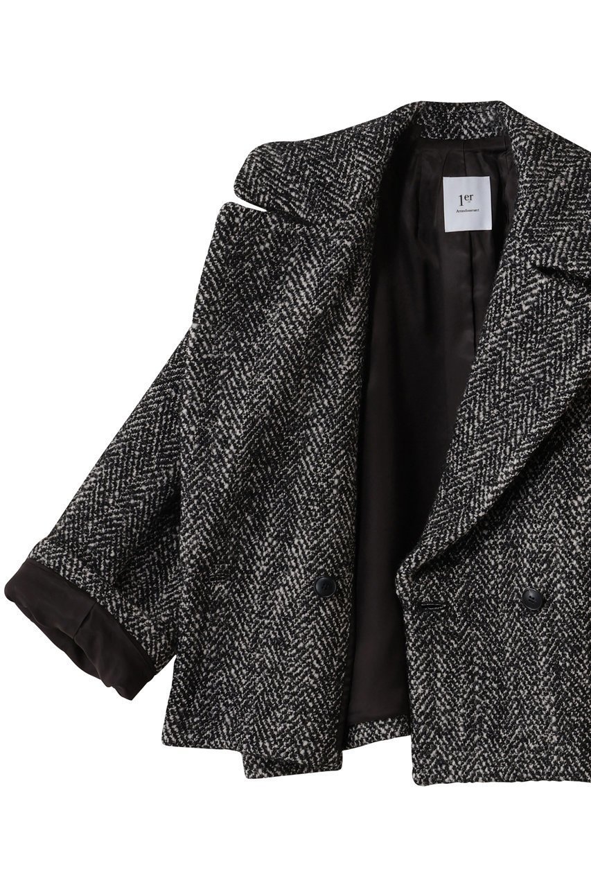 【プルミエ アロンディスモン/1er Arrondissement】のへリンボンラメツイードショートコート 人気、トレンドファッション・服の通販 founy(ファニー) 　ファッション　Fashion　レディースファッション　Fashion for Women　アウター　Coat / Outerwear Collection　コート・ロングコート・ピーコート　Long Coats, Peacoats & More　ショート　Short, Short Length　ツイード　Twill, Twill Weave　バランス　Balance, Style Balance　フォルム　Silhouette, Form　リラックス　Relax, Relaxed Fit　ワイド　Wide, Wide Fit　エレガント 上品　Elegant　新作・新入荷　New Arrivals / New In　other-6|ID: prp329100004764759 ipo3291000000034495177