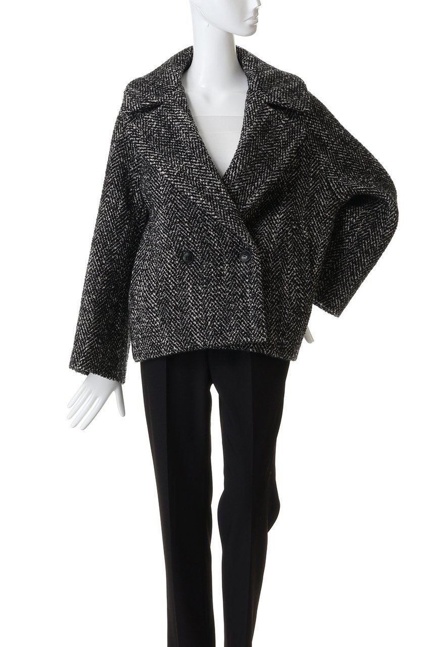 【プルミエ アロンディスモン/1er Arrondissement】のへリンボンラメツイードショートコート 人気、トレンドファッション・服の通販 founy(ファニー) 　ファッション　Fashion　レディースファッション　Fashion for Women　アウター　Coat / Outerwear Collection　コート・ロングコート・ピーコート　Long Coats, Peacoats & More　ショート　Short, Short Length　ツイード　Twill, Twill Weave　バランス　Balance, Style Balance　フォルム　Silhouette, Form　リラックス　Relax, Relaxed Fit　ワイド　Wide, Wide Fit　エレガント 上品　Elegant　other-2|ID: prp329100004764759 ipo3291000000035359926