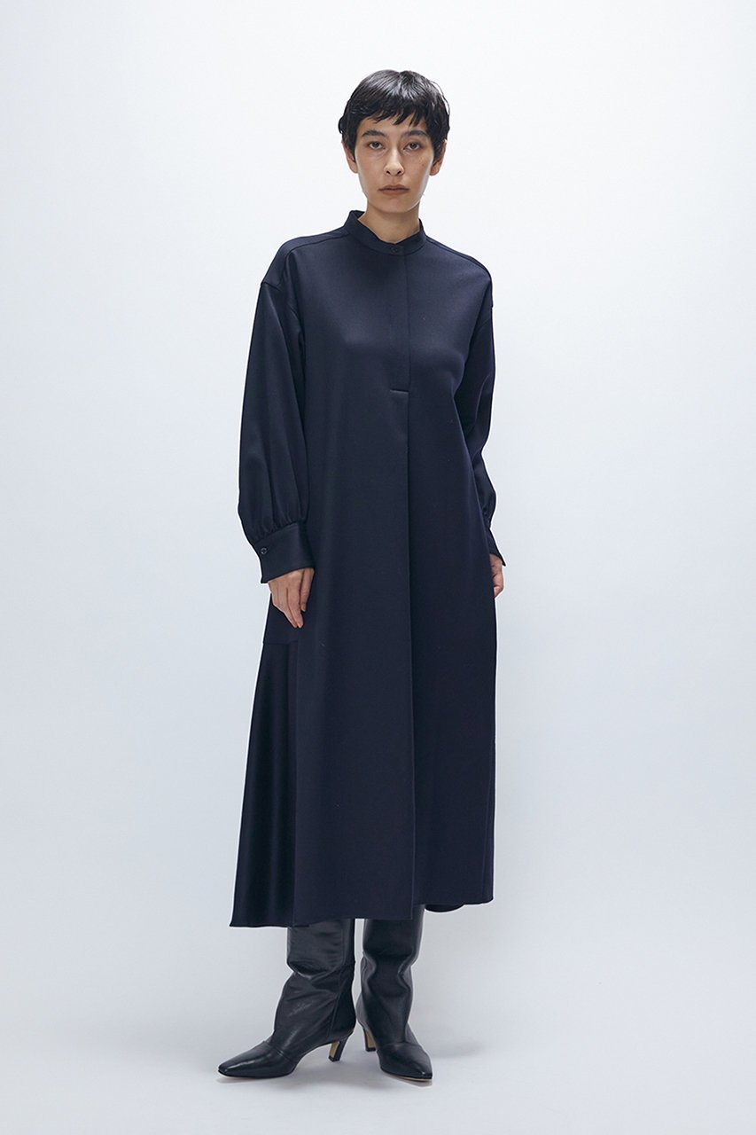 【プルミエ アロンディスモン/1er Arrondissement】のウールサテンシャツワンピース 人気、トレンドファッション・服の通販 founy(ファニー) 　ファッション　Fashion　レディースファッション　Fashion for Women　ワンピース　Dresses　シャツワンピース / 1枚で着映えコーデ　Shirt Dresses　チュニック　Tunic Tops & Dresses　サテン　Satin, Glossy Fabric　シューズ　Shoes, Footwear　スリーブ　Sleeve, Long Sleeve / Short Sleeve　チュニック　Tunic, Long Top　フレア　Flare, Flared　ロング　Long, Long-Length　other-6|ID: prp329100004764760 ipo3291000000034664272