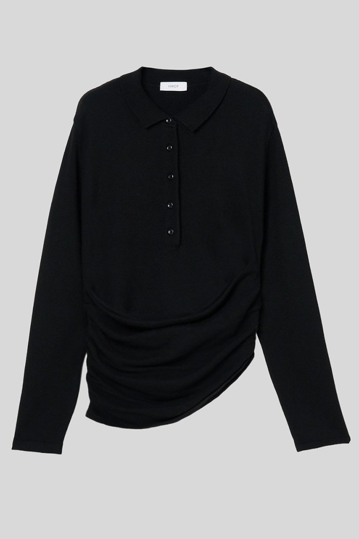 【イロット/IIROT】のカシミヤ ポロ ニット インテリア・キッズ・メンズ・レディースファッション・服の通販 founy(ファニー) https://founy.com/ ファッション Fashion レディースファッション Fashion for Women トップス・カットソー Cut & Sew Tops ニット Knit Tops & Sweaters カジュアルプルオーバー・ニットトップス Pullovers & Knit Tops / Casual Pullovers アシンメトリー Asymmetrical Style ギャザー Gathered, Ruffled フォルム Silhouette, Form エレガント 上品 Elegant 新作・新入荷 New Arrivals / New In |ID: prp329100004764765 ipo3291000000034495222