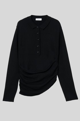 【イロット/IIROT】 カシミヤ ポロ ニット人気、トレンドファッション・服の通販 founy(ファニー) ファッション Fashion レディースファッション Fashion for Women トップス・カットソー Cut & Sew Tops ニット Knit Tops & Sweaters カジュアルプルオーバー・ニットトップス Pullovers & Knit Tops / Casual Pullovers アシンメトリー Asymmetrical Style ギャザー Gathered, Ruffled フォルム Silhouette, Form エレガント 上品 Elegant 新作・新入荷 New Arrivals / New In |ID:prp329100004764765