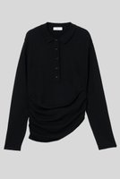 【イロット/IIROT】のカシミヤ ポロ ニット 人気、トレンドファッション・服の通販 founy(ファニー) ファッション Fashion レディースファッション Fashion for Women トップス・カットソー Cut & Sew Tops ニット Knit Tops & Sweaters カジュアルプルオーバー・ニットトップス Pullovers & Knit Tops / Casual Pullovers アシンメトリー Asymmetrical Style ギャザー Gathered, Ruffled フォルム Silhouette, Form エレガント 上品 Elegant |ID:prp329100004764765