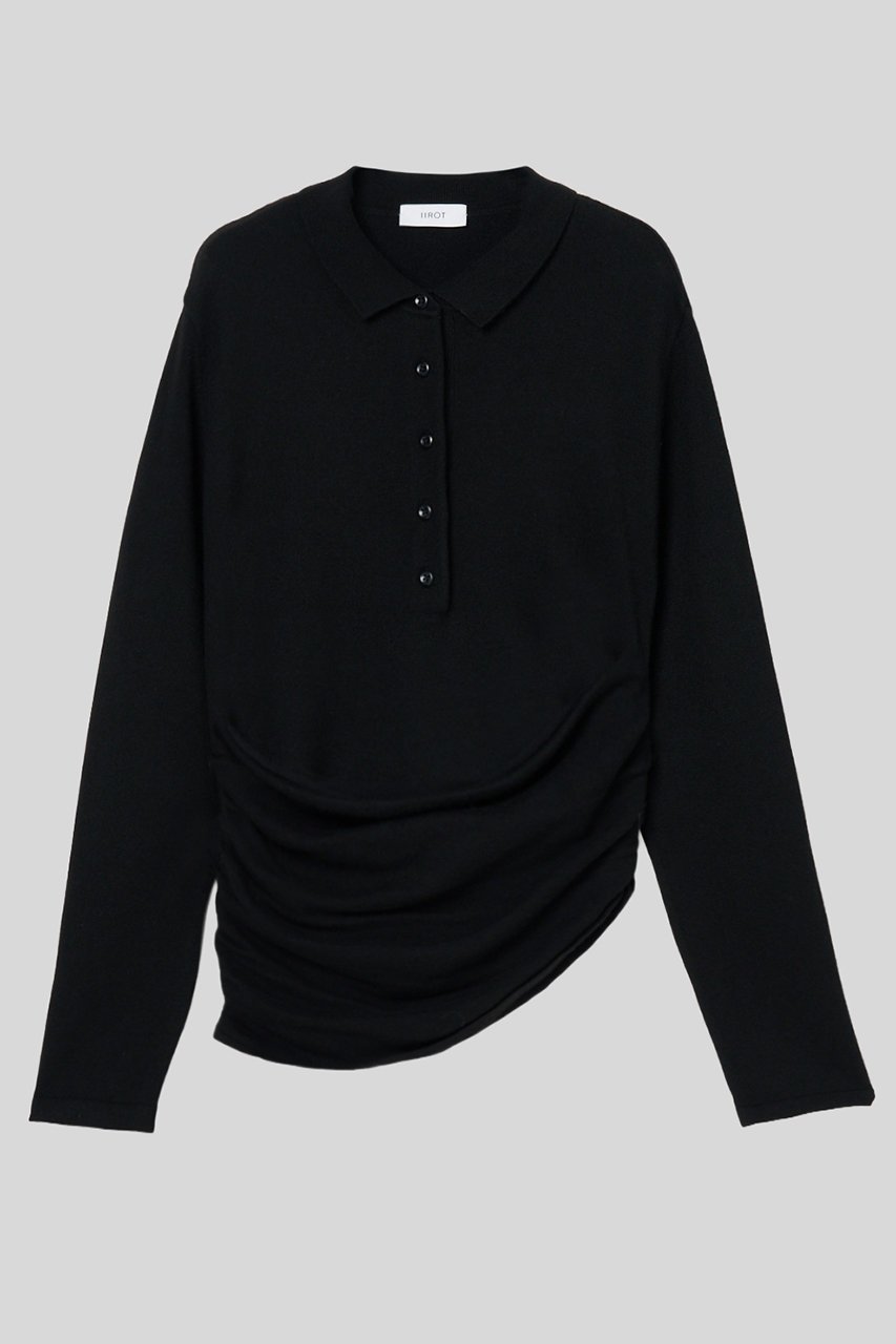 【イロット/IIROT】のカシミヤ ポロ ニット 人気、トレンドファッション・服の通販 founy(ファニー) 　ファッション　Fashion　レディースファッション　Fashion for Women　トップス・カットソー　Cut & Sew Tops　ニット　Knit Tops & Sweaters　カジュアルプルオーバー・ニットトップス　Pullovers & Knit Tops / Casual Pullovers　アシンメトリー　Asymmetrical Style　ギャザー　Gathered, Ruffled　フォルム　Silhouette, Form　エレガント 上品　Elegant　新作・新入荷　New Arrivals / New In　 other-1|ID: prp329100004764765 ipo3291000000034495222