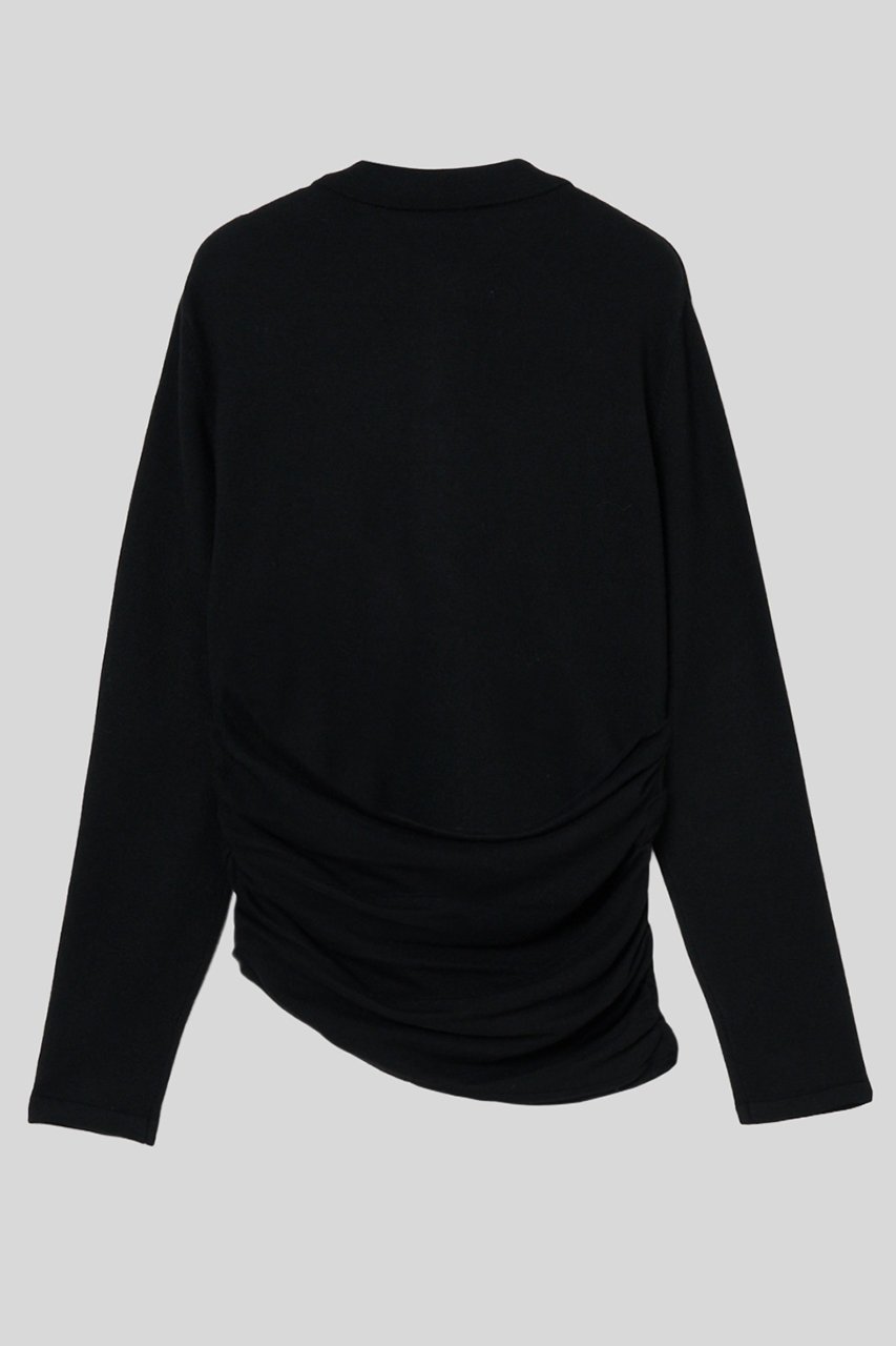 【イロット/IIROT】のカシミヤ ポロ ニット 人気、トレンドファッション・服の通販 founy(ファニー) 　ファッション　Fashion　レディースファッション　Fashion for Women　トップス・カットソー　Cut & Sew Tops　ニット　Knit Tops & Sweaters　カジュアルプルオーバー・ニットトップス　Pullovers & Knit Tops / Casual Pullovers　アシンメトリー　Asymmetrical Style　ギャザー　Gathered, Ruffled　フォルム　Silhouette, Form　エレガント 上品　Elegant　新作・新入荷　New Arrivals / New In　other-2|ID: prp329100004764765 ipo3291000000034495224