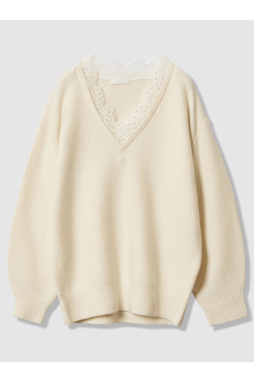 【アルアバイル/allureville】のレースドッキングプルオーバー 人気、トレンドファッション・服の通販 founy(ファニー) 　ファッション　Fashion　レディースファッション　Fashion for Women　トップス・カットソー　Cut & Sew Tops　ニット　Knit Tops & Sweaters　カジュアルプルオーバー・ニットトップス　Pullovers & Knit Tops / Casual Pullovers　2025年　2025　2025-2026秋冬・A/W　Autumn/Winter 2025–26 AW25–26　おすすめ　Recommended / Our Picks　タートル　Turtleneck, Turtle Collar　チュール　Tulip, Tulip Motif　レース　Lace, Lace Fabric　A/W・秋冬　Autumn/Winter　 other-1|ID: prp329100004764775 ipo3291000000034495294