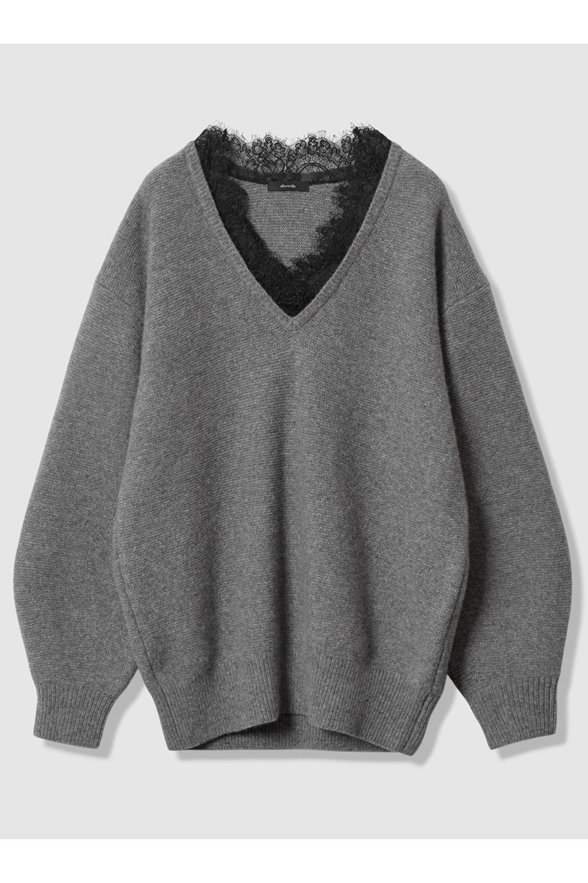 【アルアバイル/allureville】のレースドッキングプルオーバー インテリア・キッズ・メンズ・レディースファッション・服の通販 founy(ファニー) 　ファッション　Fashion　レディースファッション　Fashion for Women　トップス・カットソー　Cut & Sew Tops　ニット　Knit Tops & Sweaters　カジュアルプルオーバー・ニットトップス　Pullovers & Knit Tops / Casual Pullovers　2026年　2026　おすすめ　Recommended / Our Picks　タートル　Turtleneck, Turtle Collar　チュール　Tulip, Tulip Motif　レース　Lace, Lace Fabric　夏　Summer　春　Spring　S/S・春夏　SS, Spring/Summer, Warm Season　グレー|ID: prp329100004764775 ipo3291000000035359946