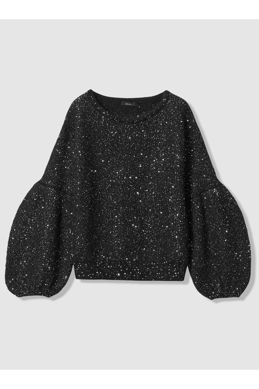 【アルアバイル/allureville】のモヘヤスパンコールプルオーバー インテリア・キッズ・メンズ・レディースファッション・服の通販 founy(ファニー) 　ファッション　Fashion　レディースファッション　Fashion for Women　トップス・カットソー　Cut & Sew Tops　ニット　Knit Tops & Sweaters　カジュアルプルオーバー・ニットトップス　Pullovers & Knit Tops / Casual Pullovers　2025年　2025　2025-2026秋冬・A/W　Autumn/Winter 2025–26 AW25–26　ジャカード／ジャガード　Jacquard, Woven Pattern　スパンコール　Sequins, Sequin Embellishment　スペシャル　Special, Limited Edition　スリーブ　Sleeve, Long Sleeve / Short Sleeve　ダブル　Double, Double-Breasted　フェミニン　Feminine, Girly　フレア　Flare, Flared　プリント　Print, Printed Pattern　ワイド　Wide, Wide Fit　エレガント 上品　Elegant　人気　Popular, Best Seller　A/W・秋冬　Autumn/Winter　ブラック|ID: prp329100004764776 ipo3291000000034495307