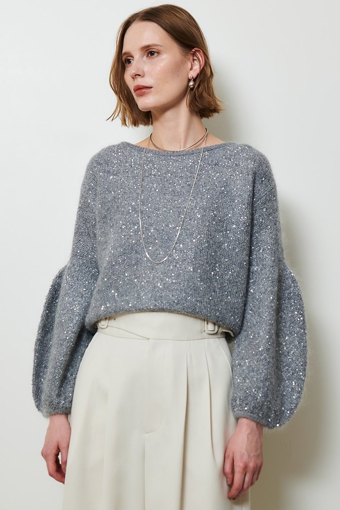 【アルアバイル/allureville】のモヘヤスパンコールプルオーバー インテリア・キッズ・メンズ・レディースファッション・服の通販 founy(ファウニー) https://founy.com/ ファッション Fashion レディースファッション Fashion for Women トップス・カットソー Cut & Sew Tops ニット Knit Tops & Sweaters カジュアルプルオーバー・ニットトップス Pullovers & Knit Tops / Casual Pullovers ジャカード／ジャガード Jacquard, Woven Pattern スパンコール Sequins, Sequin Embellishment スペシャル Special, Limited Edition スリーブ Sleeve, Long Sleeve / Short Sleeve ダブル Double, Double-Breasted フェミニン Feminine, Girly フレア Flare, Flared プリント Print, Printed Pattern ワイド Wide, Wide Fit エレガント 上品 Elegant 人気 Popular, Best Seller |ID: prp329100004764776 ipo3291000000036371274