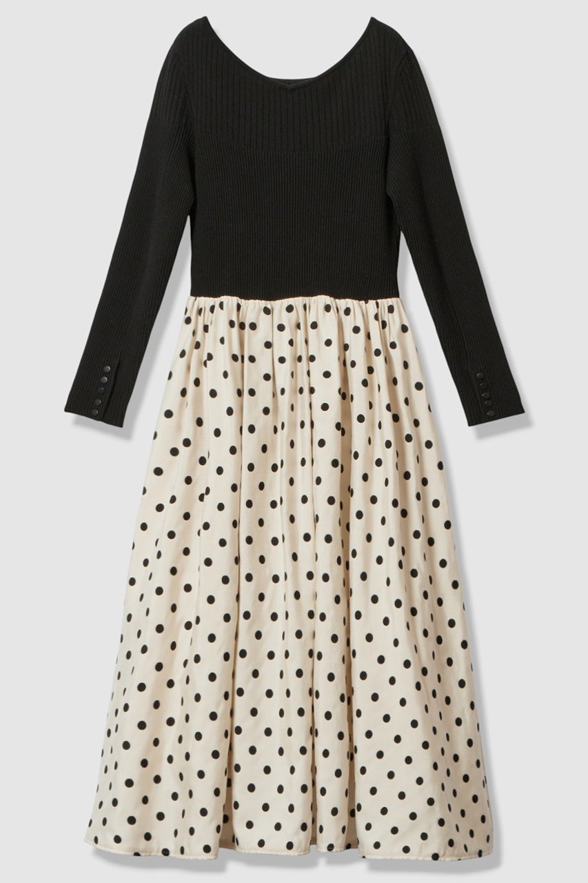 【アルアバイル/allureville】のドット柄ドッキングニットワンピース 人気、トレンドファッション・服の通販 founy(ファニー) 　ファッション　Fashion　レディースファッション　Fashion for Women　ワンピース　Dresses　ニットワンピース　Knit Dresses　チュニック　Tunic Tops & Dresses　2026年　2026　クラシカル　Classical, Vintage-Inspired　チュニック　Tunic, Long Top　ドッキング　Docking, Mixed Material　ドット　Polka Dot, Dot Pattern　フィット　Fit, Slim Fit　ロング　Long, Long-Length　エレガント 上品　Elegant　夏　Summer　春　Spring　S/S・春夏　SS, Spring/Summer, Warm Season　無地　Plain, Solid Color　other-2|ID: prp329100004764777 ipo3291000000035478711