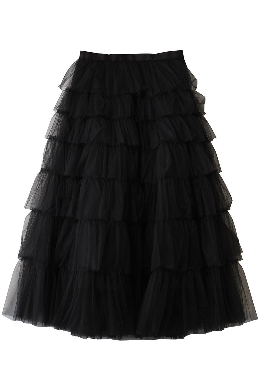 【ハー/HER.】のチュールティアードスカート インテリア・キッズ・メンズ・レディースファッション・服の通販 founy(ファニー) 　ファッション　Fashion　レディースファッション　Fashion for Women　スカート　Skirts　ティアードスカート　Tiered Skirts　ロングスカート　Long Skirts / Maxi & Midi Skirts　チュール　Tulip, Tulip Motif　ロング　Long, Long-Length　ブラック|ID: prp329100004766607 ipo3291000000035587531