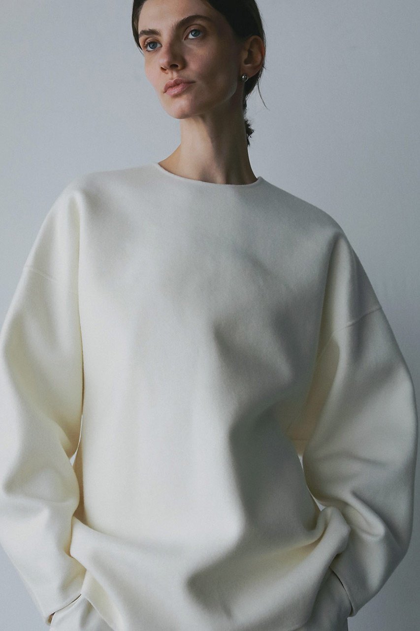 【ハー/HER.】の【11/13 12:00販売開始】メルトンリバープルオーバー インテリア・キッズ・メンズ・レディースファッション・服の通販 founy(ファニー) 　ファッション　Fashion　レディースファッション　Fashion for Women　トップス・カットソー　Cut & Sew Tops　シャツ・ブラウス・オフィスカジュアル　Elegant Blouses & Button-Ups　カジュアルプルオーバー・ニットトップス　Pullovers & Knit Tops / Casual Pullovers　スリーブ　Sleeve, Long Sleeve / Short Sleeve　フォルム　Silhouette, Form　メルトン　Melton, Heavy Wool　ロング　Long, Long-Length　新作・新入荷　New Arrivals / New In　軽量　Lightweight, Ultra Light　オフホワイト|ID: prp329100004766610 ipo3291000000034514702