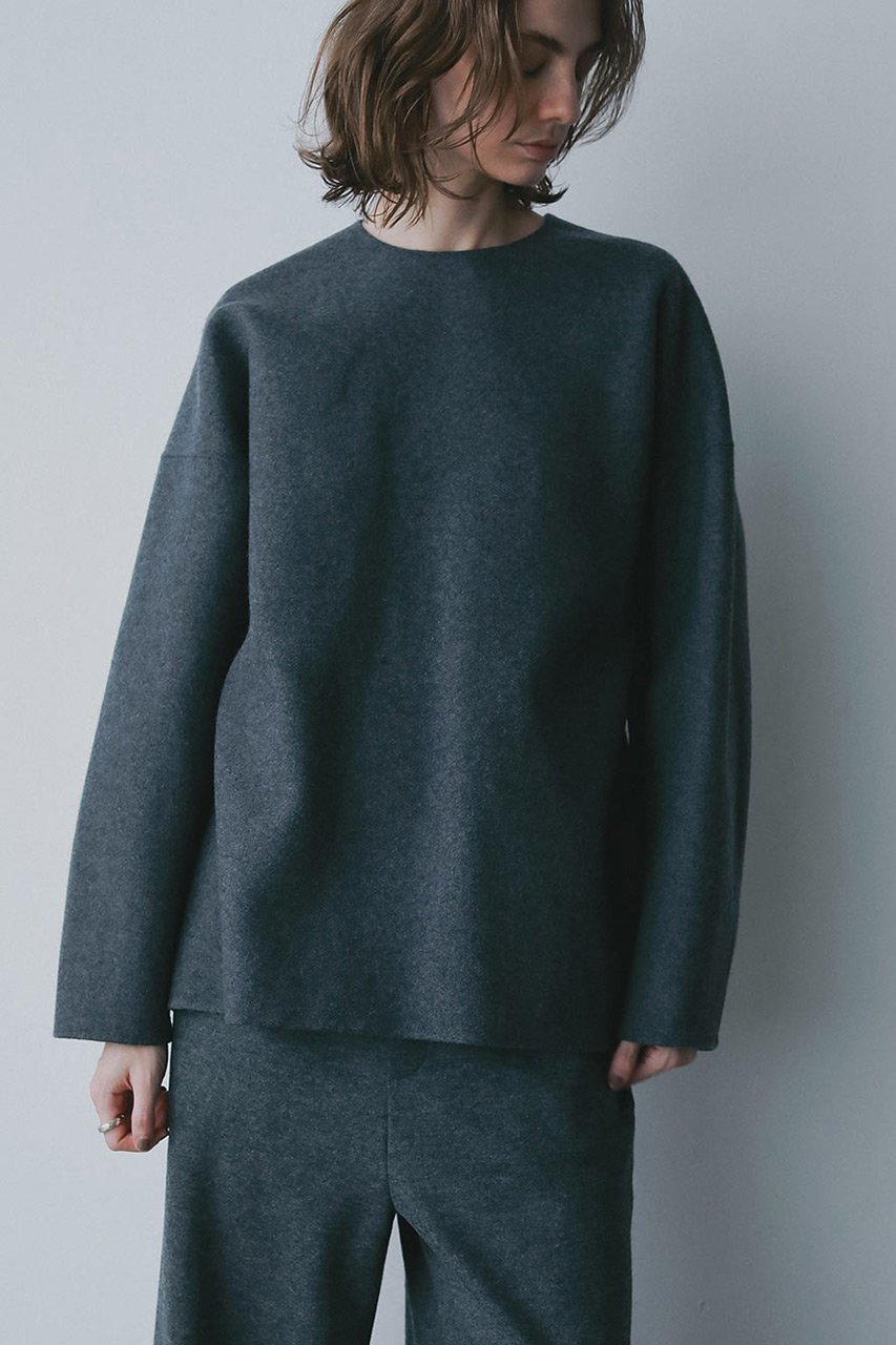 【ハー/HER.】の【11/13 12:00販売開始】メルトンリバープルオーバー インテリア・キッズ・メンズ・レディースファッション・服の通販 founy(ファニー) 　ファッション　Fashion　レディースファッション　Fashion for Women　トップス・カットソー　Cut & Sew Tops　シャツ・ブラウス・オフィスカジュアル　Elegant Blouses & Button-Ups　カジュアルプルオーバー・ニットトップス　Pullovers & Knit Tops / Casual Pullovers　スリーブ　Sleeve, Long Sleeve / Short Sleeve　フォルム　Silhouette, Form　メルトン　Melton, Heavy Wool　ロング　Long, Long-Length　新作・新入荷　New Arrivals / New In　軽量　Lightweight, Ultra Light　チャコールグレー|ID: prp329100004766610 ipo3291000000034514703