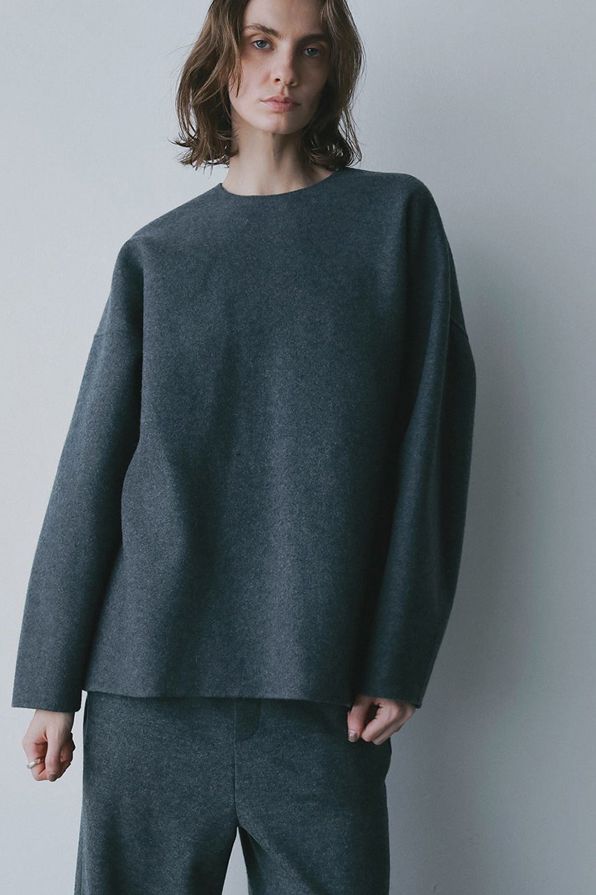 【ハー/HER.】の【11/13 12:00販売開始】メルトンリバープルオーバー 人気、トレンドファッション・服の通販 founy(ファニー) 　ファッション　Fashion　レディースファッション　Fashion for Women　トップス・カットソー　Cut & Sew Tops　シャツ・ブラウス・オフィスカジュアル　Elegant Blouses & Button-Ups　カジュアルプルオーバー・ニットトップス　Pullovers & Knit Tops / Casual Pullovers　スリーブ　Sleeve, Long Sleeve / Short Sleeve　フォルム　Silhouette, Form　メルトン　Melton, Heavy Wool　ロング　Long, Long-Length　新作・新入荷　New Arrivals / New In　軽量　Lightweight, Ultra Light　other-6|ID: prp329100004766610 ipo3291000000034514708