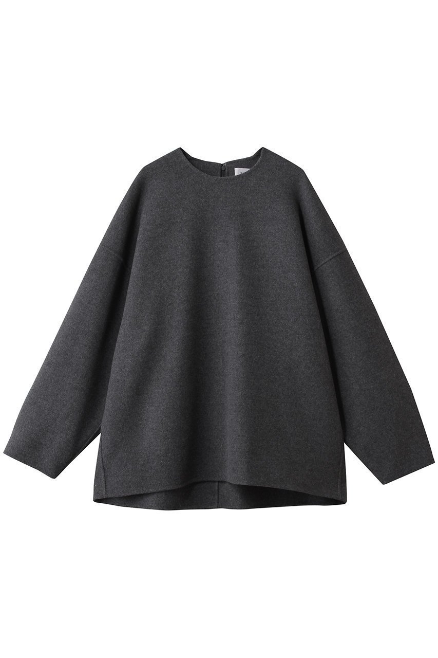 【ハー/HER.】のメルトンリバープルオーバー インテリア・キッズ・メンズ・レディースファッション・服の通販 founy(ファニー) 　ファッション　Fashion　レディースファッション　Fashion for Women　トップス・カットソー　Cut & Sew Tops　シャツ・ブラウス・オフィスカジュアル　Elegant Blouses & Button-Ups　カジュアルプルオーバー・ニットトップス　Pullovers & Knit Tops / Casual Pullovers　スリーブ　Sleeve, Long Sleeve / Short Sleeve　フォルム　Silhouette, Form　メルトン　Melton, Heavy Wool　ロング　Long, Long-Length　軽量　Lightweight, Ultra Light　チャコールグレー|ID: prp329100004766610 ipo3291000000035359972