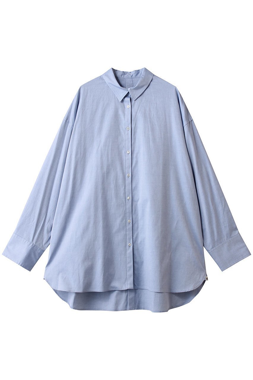 【ハー/HER.】のバックオープンレギュラーシャツ インテリア・キッズ・メンズ・レディースファッション・服の通販 founy(ファニー) 　ファッション　Fashion　レディースファッション　Fashion for Women　トップス・カットソー　Cut & Sew Tops　シャツ・ブラウス・オフィスカジュアル　Elegant Blouses & Button-Ups　バッグ　Bags　おすすめ　Recommended / Our Picks　スリーブ　Sleeve, Long Sleeve / Short Sleeve　センター　Center, Center Line　フロント　Front, Front Design　ベーシック　Basic, Essential　レギュラー　Regular, Standard Fit　ロング　Long, Long-Length　ブルー|ID: prp329100004766611 ipo3291000000035587551