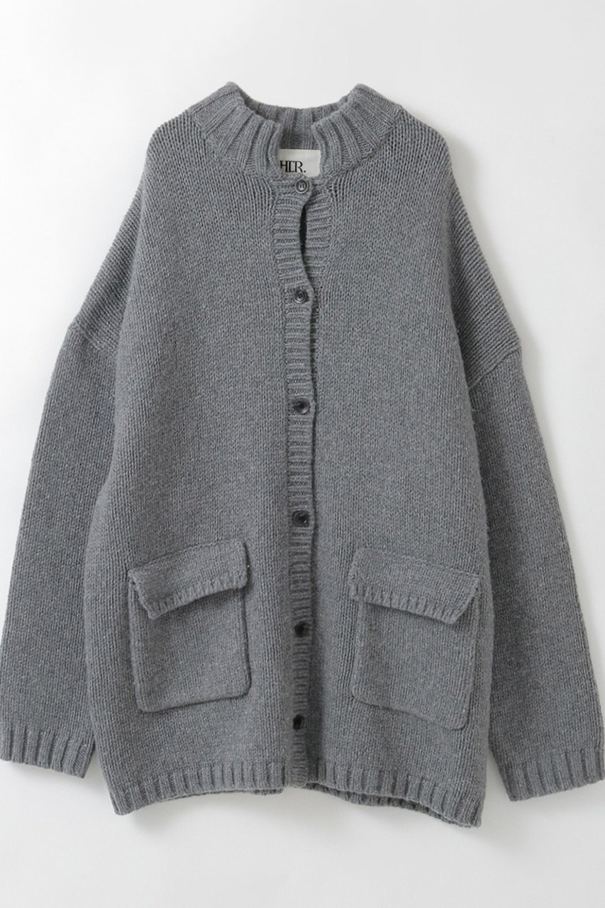 【ハー/HER.】の【11/13 12:00販売開始】スタンドカラーニットジャケット インテリア・キッズ・メンズ・レディースファッション・服の通販 founy(ファニー) 　ファッション　Fashion　レディースファッション　Fashion for Women　カーディガン　Cardigan, Knitwear　ジャケット　Jacket, Outerwear　フォルム　Silhouette, Form　ミックス　Mix, Mixed Style　新作・新入荷　New Arrivals / New In　グレー|ID: prp329100004766613 ipo3291000000034514729